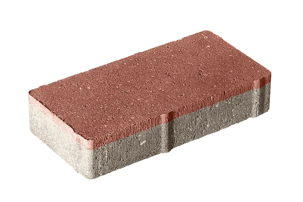 Плитка тротуарная Брусчатка красная 200*100*40 мм (0,02 кв.м.) СИЯН