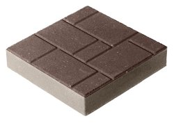 Плитка тротуарная Квадрат коричневый с рисунком 300*300*60 мм (0,09 кв.м.) верхний прокрас, серый цемент СИЯН