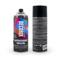 Краска аэрозольная универсальная акриловая Decorix чёрная глянцевая 520 мл