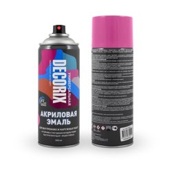 Краска аэрозольная универсальная акриловая Decorix малиновая 520 мл