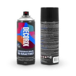 Эмаль аэрозольная акриловая по пластику Decorix чёрная матовая 520 мл