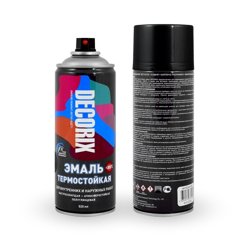 Эмаль аэрозольная акриловая термостойкая Decorix черная (+400°С) 520 мл