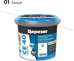 Затирка цементная CERESIT CE 40 водоотталкивающая 01 белый 1 кг