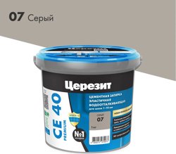 Затирка цементная CERESIT CE 40 водоотталкивающая 07 серая 1 кг