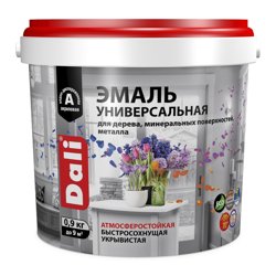 Эмаль DALI акриловая универсальная база А, полуматовая RAL 9010, 0,9кг
