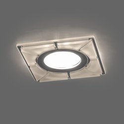 Светильник точечный Feron CD994 со светодиодной подсветкой 15LED*2835 SMD 4000K, MR16 50W G5.3, белый матовый, хром, с драйвером