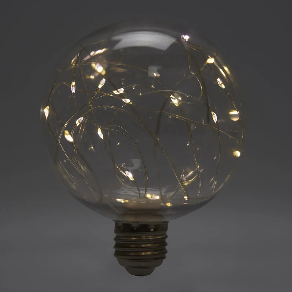 Лампа светодиодная декоративная 3W E27 230V 2700K (желтый) G95 Feron, LB-382