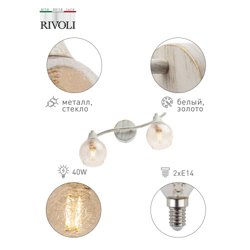 Светильник СПОТЫ Rivoli Acate 7013-702 2 х Е14 40 Вт поворотный