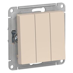 Механизм выключателя трехклавишный СП AtlasDesign 10А IP20 (сх. 1+1+1) 10AX беж. SE ATN000231 Systeme Electric