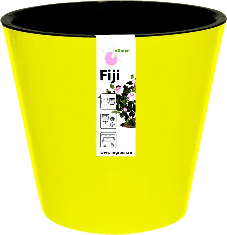 Горшок для цветов Фиджи D 230 мм, 5 л желтый*