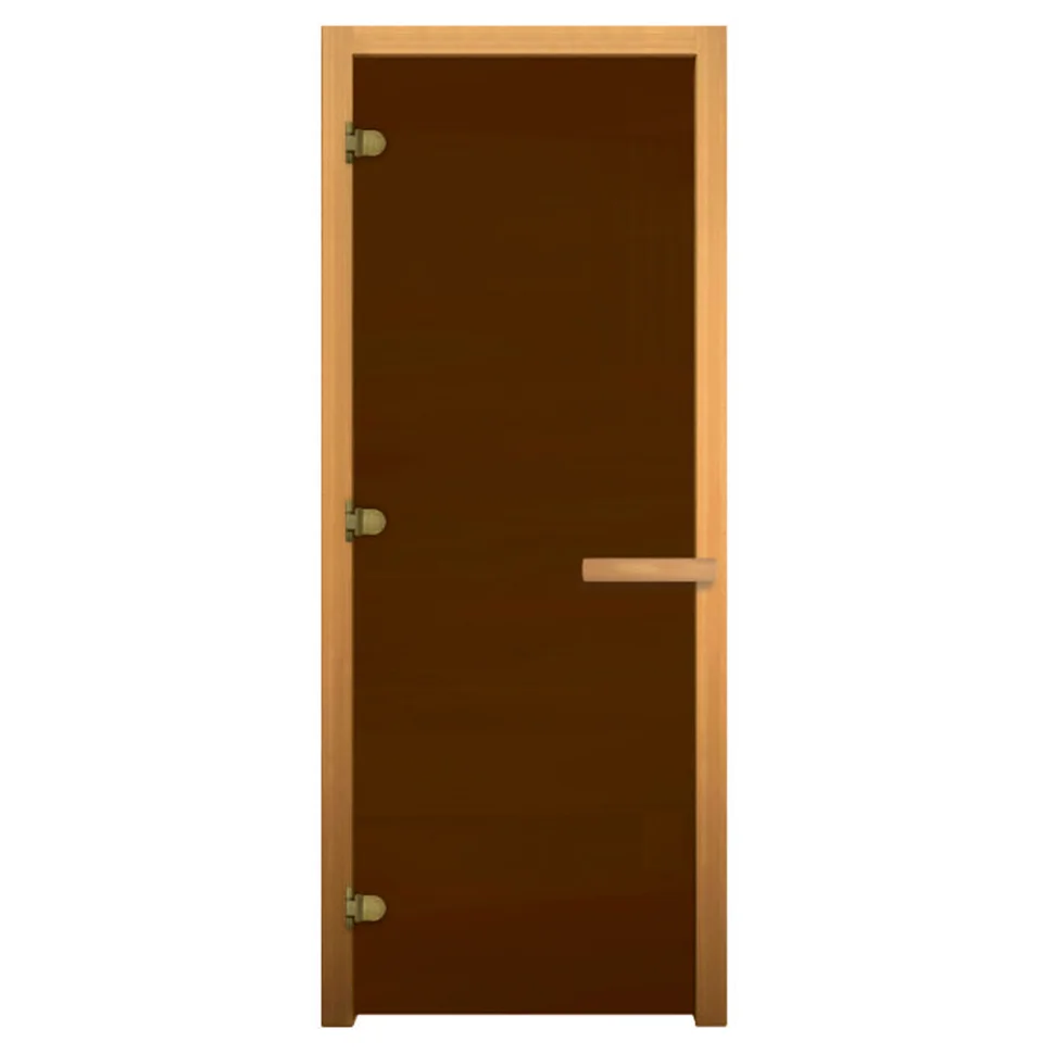 Дверь для саун Стекло бронза матовая 1800х700 (коробка хвоя 2,5шт, петли, ручка)