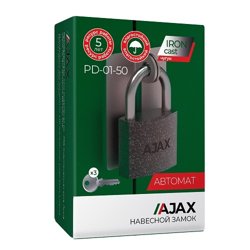 Замок навесной AJAX PD-01-50 3 англ. ключа(42237)