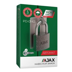 Замок навесной AJAX PD-01-63 3 англ. ключа(42241)