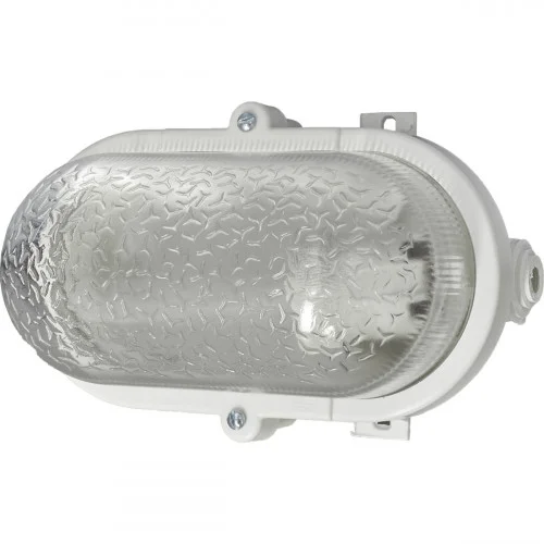 Светильник ЭРА НБП 01-60-012 с ободком Евро пластик/стекло IP53 E27 max 60Вт 184х115х90 овал белый