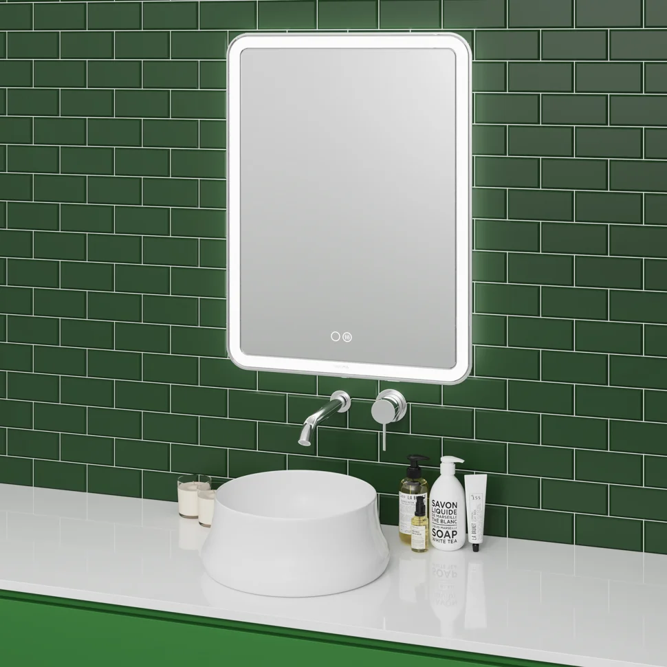 Зеркало GROSSMAN LEO LED 70х80 с сенсорным выкл.,гравировкой и подогревом