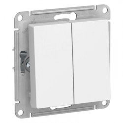 Механизм выключателя двухклавишный СП AtlasDesign 10А белый SE ATN000151 Systeme Electric