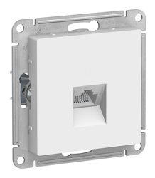 Механизм розетки компьютерной 1-местной СП AtlasDesign RJ45 белый Systeme Electric ATN000183