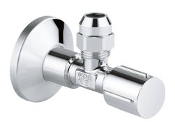 Вентиль угловой Grohe с металлической розеткой и уплотнительным кольцом, 1/2"*3/8"