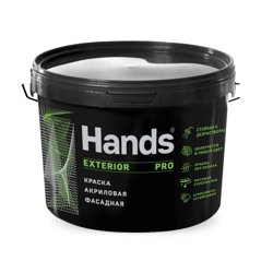 Краска ВД фасадная супербелая Hands Exterior PRO 3кг