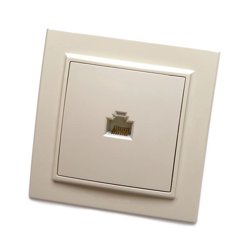 Розетка компьютерная 1-местная СП STEKKER Эрна, слоновая кость (RJ-45) PST00-9007-02