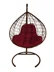 Подвесное кресло двухместное Double/XL, цвет плетения – коричневый, подушка – бордовый, каркас – коричневый