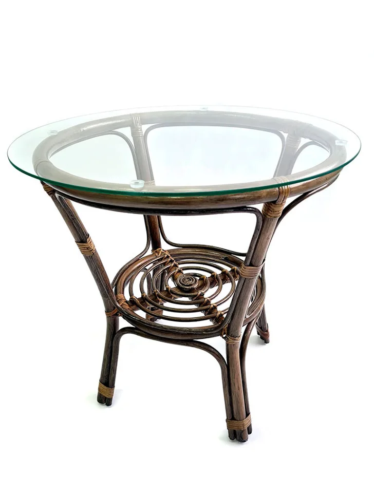 Стол кофейный БАГАМА со стеклянной столешницей, олива