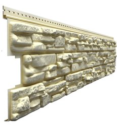 Сайдинг виниловый Docke Lux Rocky L=1,787м, H=0.315м (пл=0.51м2) кешью