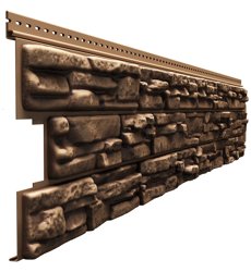Сайдинг виниловый Docke Lux Rocky L=1,787м, H=0.315м (пл=0.51м2) кедровый орех