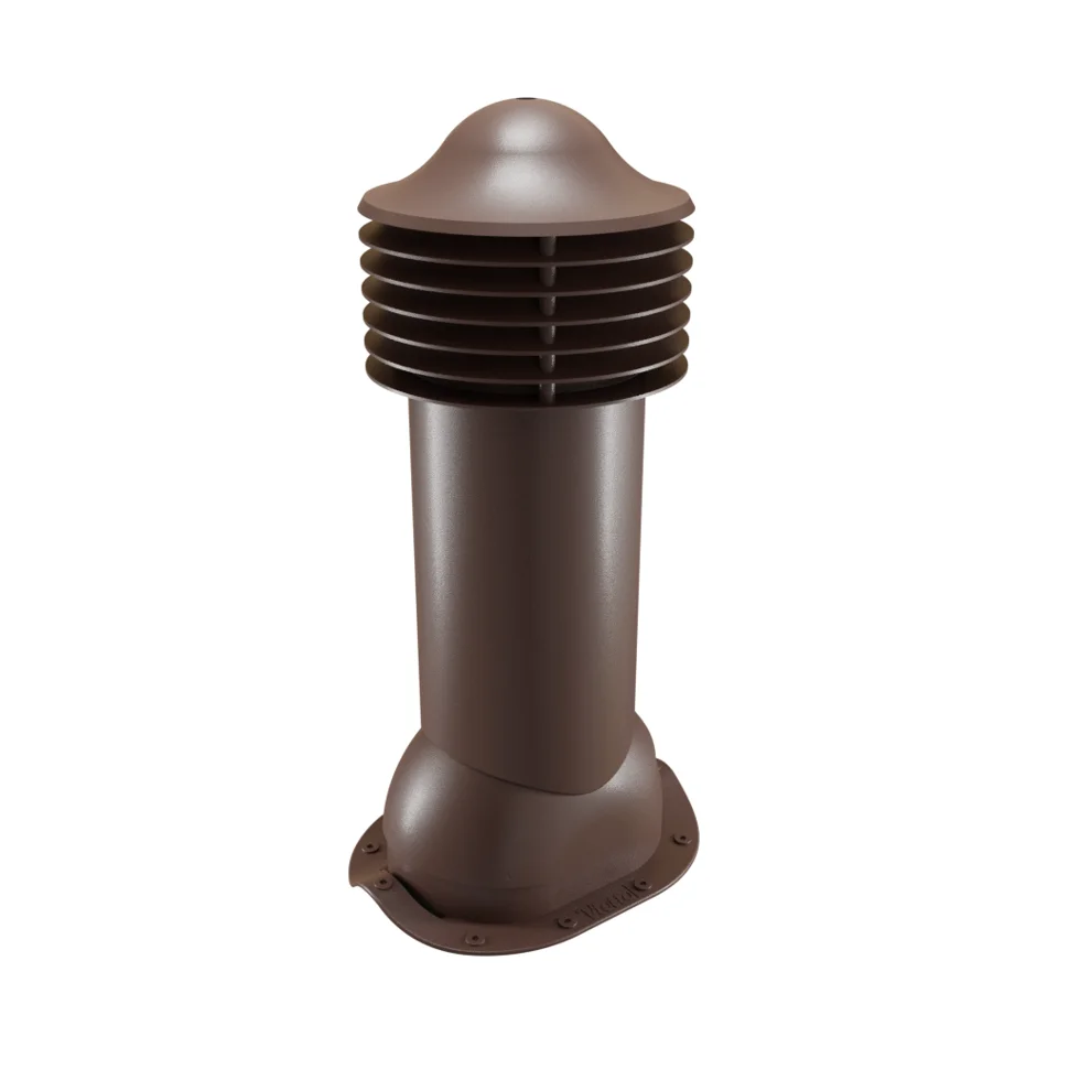 Комплект труба вентиляционная VIOTTO для металлочерепицы D125/650, утепленная, коричневый (RAL 8017)