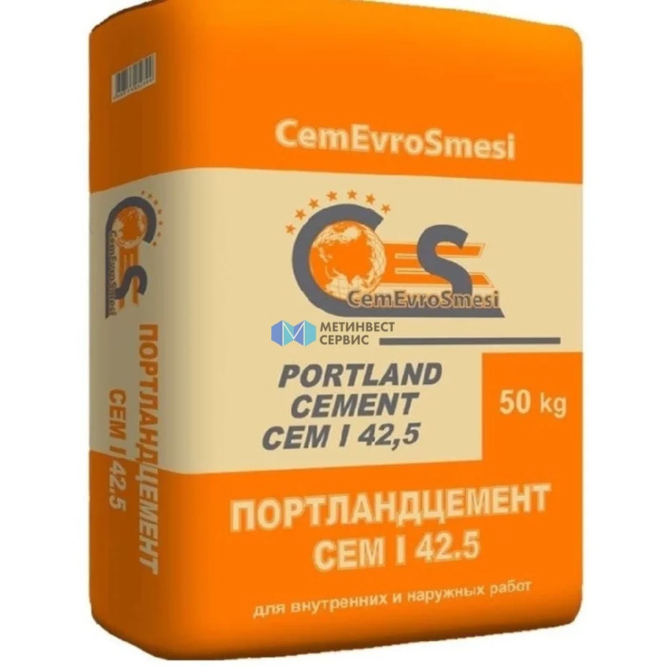 Цемент тарированный ПЦ М500 CemEvroSmesi 50 кг / ЦЕМ I/А-Ш 42,5 Н ТУ