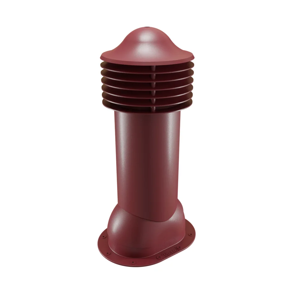 Комплект труба вентиляционная VIOTTO для готовой мягкой и фальцевой кровли D110/550, утепленная, красный (RAL 3005)