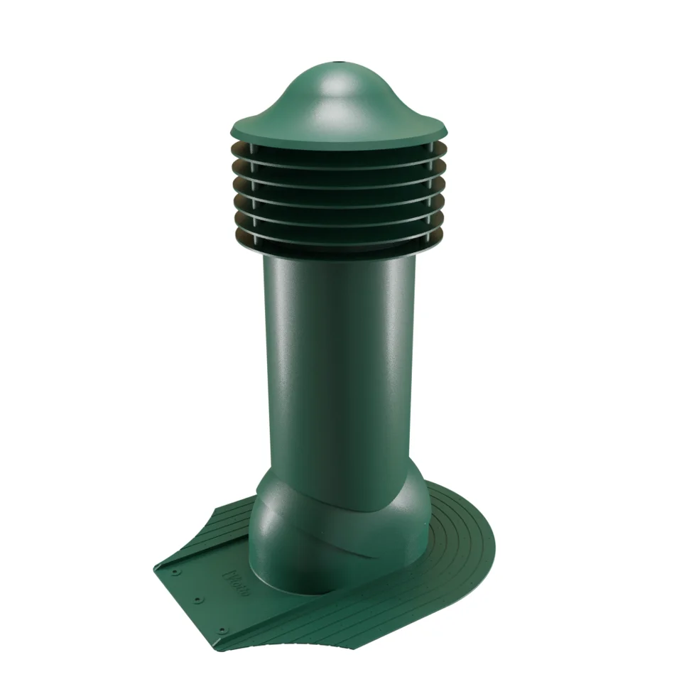 Комплект труба вентиляционная VIOTTO для мягкой кровли при монтаже D110/550, утепленная, зеленый (RAL 6005)