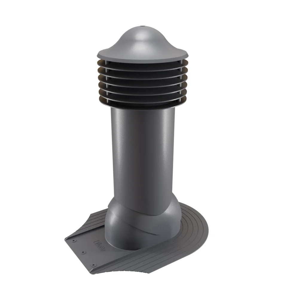 Комплект труба вентиляционная VIOTTO для мягкой кровли при монтаже D110/550, утепленная, серый (RAL 7024)