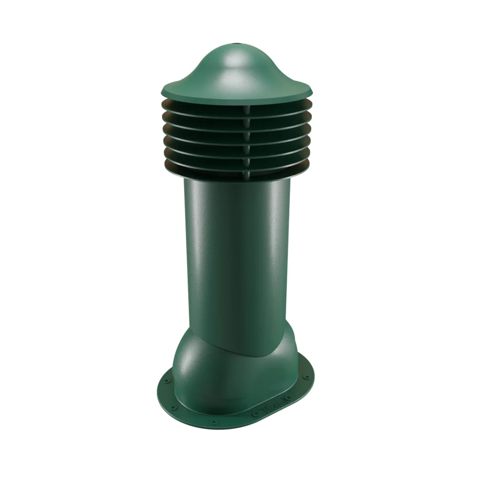Комплект труба вентиляционная VIOTTO для готовой мягкой и фальцевой кровли D125/650, утепленная, зеленый (RAL 6005)