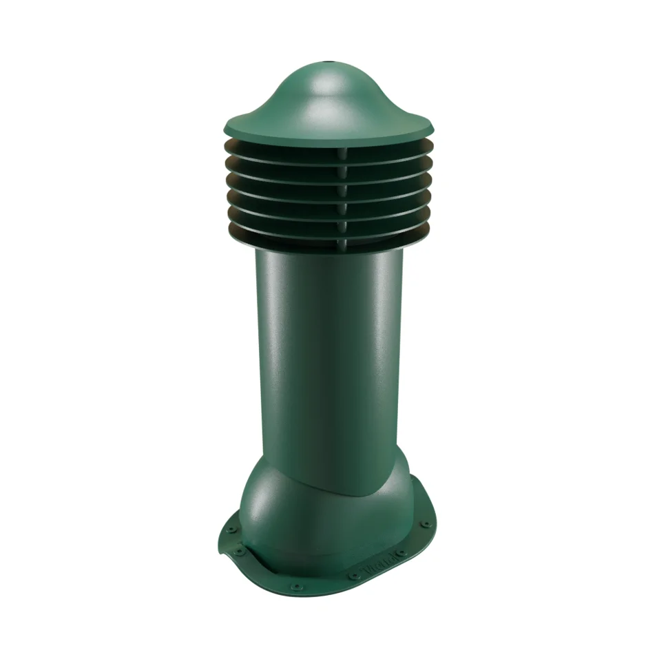 Комплект труба вентиляционная VIOTTO для металлочерепицы D125/650, утепленная, зеленый (RAL 6005)