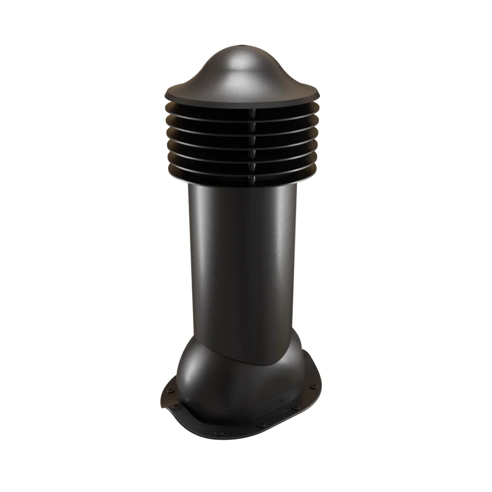 Комплект труба вентиляционная VIOTTO для металлочерепицы D125/650, утепленная, черный (RAL 9005)