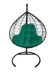 Подвесное кресло двухместное Double/XL, цвет плетения – черный, подушка – зеленый, каркас – черный