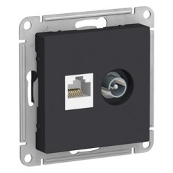 Механизм розетки компьютерной +TV 2-м AtlasDesign RJ45 кат.5E + TV бел. Systeme Electric ATN000189