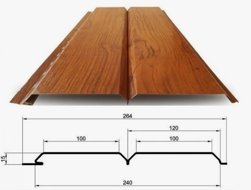 М/Сайдинг МП Viking RAL **, L брус, толщина 0.5 мм, размер 0,264*м2