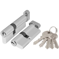 Цилиндр AJAX с вертушкой AX102/60 mm (25+10+25) CP хром 5 ключей(39839)