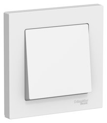 Выключатель одноклавишный СП AtlasDesign 10А белый IP20 (сх. 1) 10AX в сборе Systeme Electric ATN000112