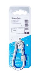 Карабин 6 мм DIN 5299D оцинкованный с фиксатором - 1 шт. SteelRex