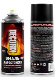 Краска жаростойкая Decorix чёрная аэрозоль 520 мл (+1000&#176;С)