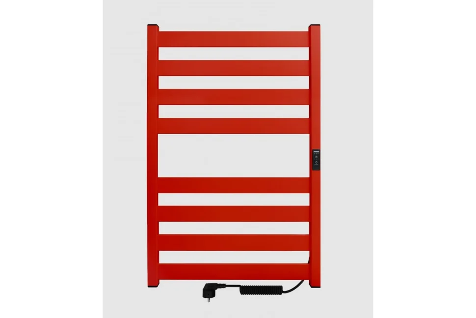 Полотенцесушитель электрический INDIGO Oktava Slim 5 (electro) (таймер, скр.монтаж, унив.подкл.R/L, Electric Red), красный