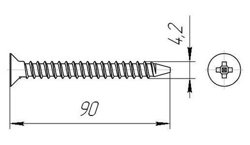 Саморезы пот/г гипс-дерево 4,2x90(89) оксид (11,4кг/2000шт) коробка/ФАСОВКА