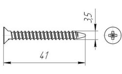 Саморезы пот/г гипс-металл 3,5x41 оксид (11,165кг/5500шт) коробка/ФАСОВКА