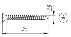 Саморезы пот/г гипс-металл 3,5x25 оксид (16,2кг/12000шт) коробка/ФАСОВКА