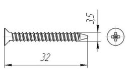 Саморезы пот/г гипс-дерево 3,5x32 оксид (13кг/8000шт) коробка/ФАСОВКА