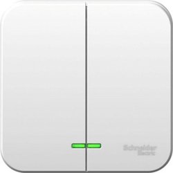 Выключатель 2-кл. ОП Blanca 10А IP20 (сх. 5) 250В с подсветкой с изолир. пластиной бел. Systeme Electric BLNVA105111 SE