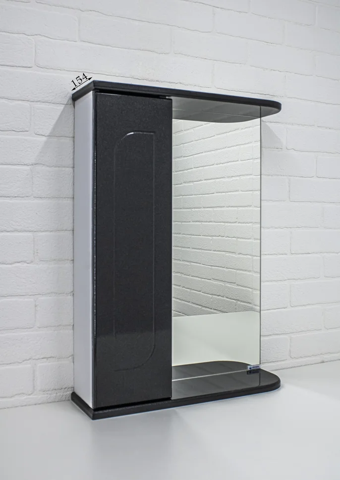 Зеркало-шкаф Айсберг Радуга 50 чёрный металлик, универсальный